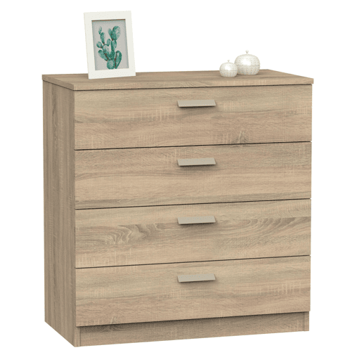 Briebe Nova Cômoda de Quarto, Sinfonier 4 Gavetas, 78x74x40 cm, Quarto Casal, Juvenil, Infantil, , Madeira
