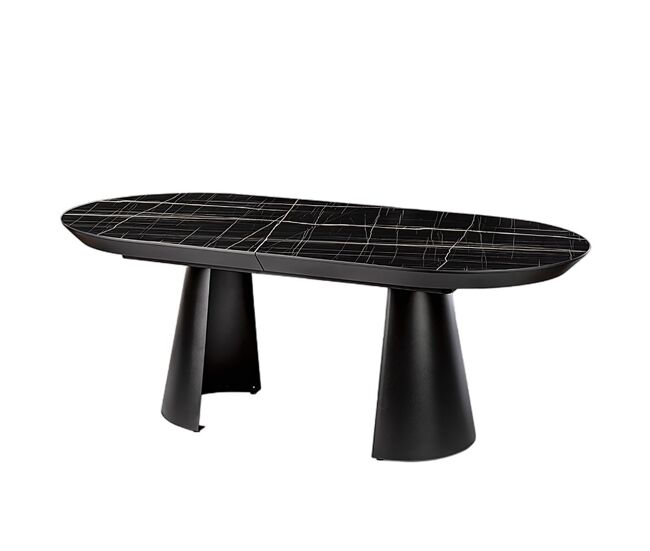 mesa comedor metal color negro serie capri 206cm