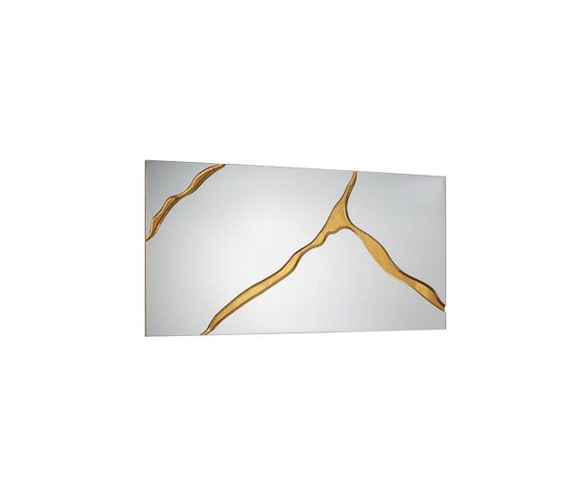 Espejo cristal color dorado serie surcos 80cm