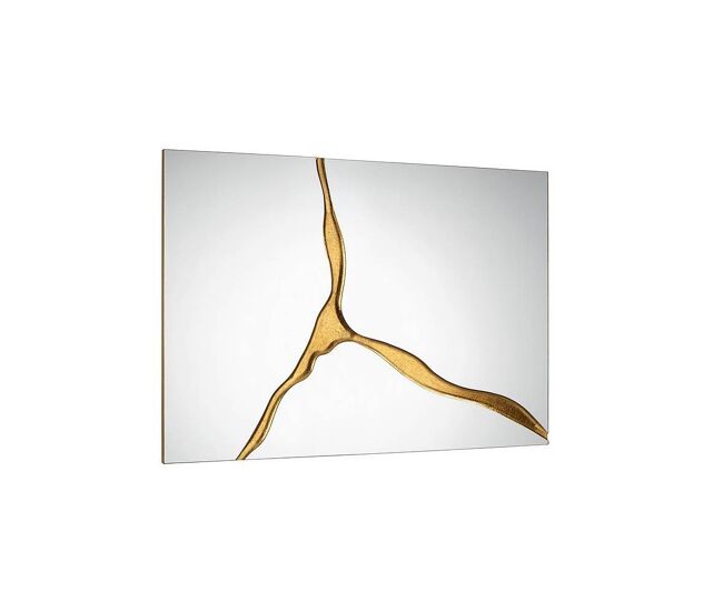 espejo cristal color dorado serie surcos 80cm