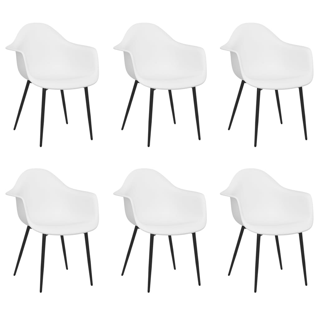 Vidaxl sillas de comedor 6 unidades blancas pp