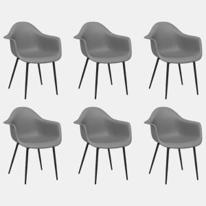 vidaXL Cadeiras de jantar 6 pcs PP cinzento