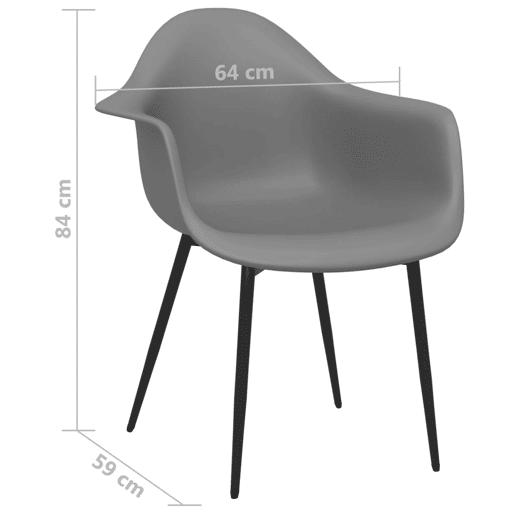 vidaXL Cadeiras de jantar 6 pcs PP cinzento vidaXL Cadeiras de jantar 6 pcs PP cinzento