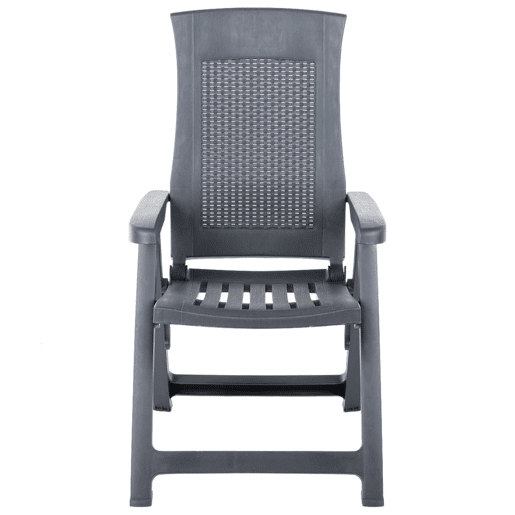 vidaXL Cadeiras de jardim reclináveis 2 pcs plástico antracite