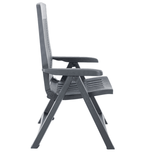 vidaXL Cadeiras de jardim reclináveis 2 pcs plástico antracite