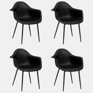 vidaXL Cadeiras de jantar 4 pcs PP preto
