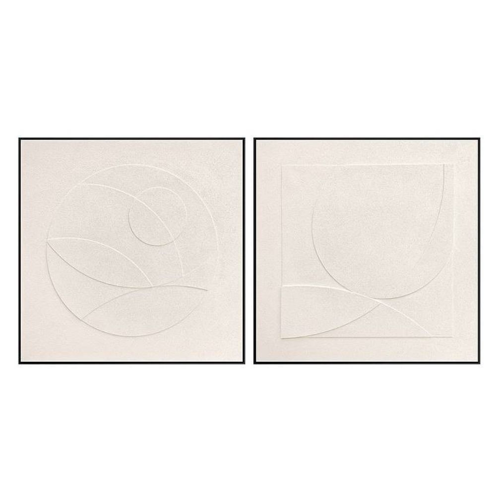 Decoracion pared lienzo color blanco serie albos 100cm