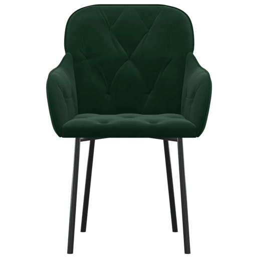 vidaXL Cadeiras de jantar 2 pcs veludo verde-escuro