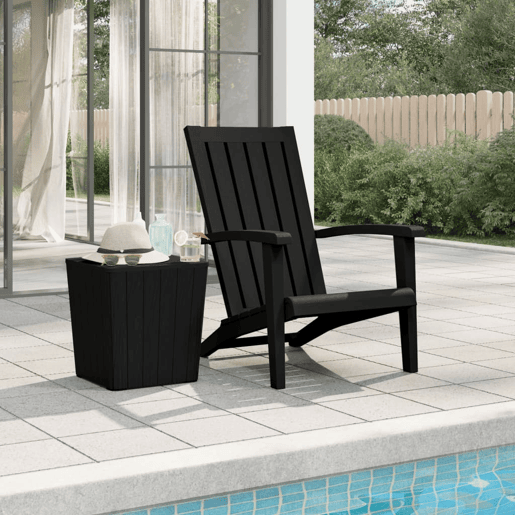 vidaXL Cadeira de jardim Adirondack polipropileno preto