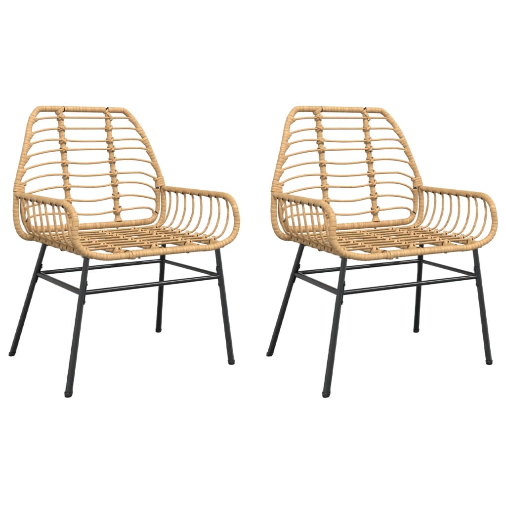 Vidaxl sillones de jardín 2 unidades ratán sintético marrón