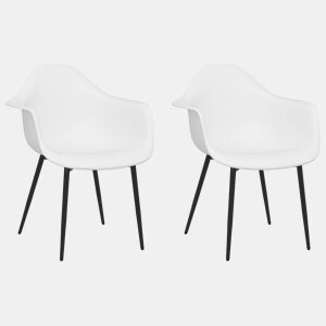 vidaXL Cadeiras de jantar 2 pcs PP branco