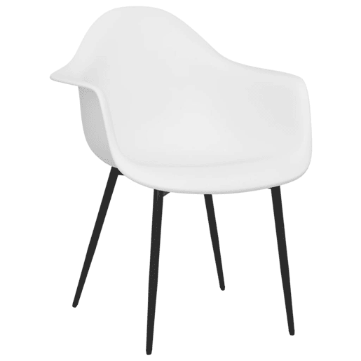 vidaXL Cadeiras de jantar 2 pcs PP branco vidaXL Cadeiras de jantar 2 pcs PP branco