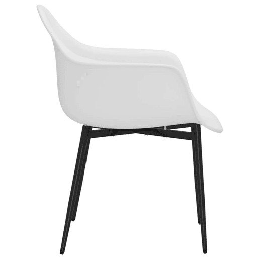 vidaXL Cadeiras de jantar 2 pcs PP branco vidaXL Cadeiras de jantar 2 pcs PP branco