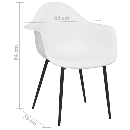 vidaXL Cadeiras de jantar 2 pcs PP branco vidaXL Cadeiras de jantar 2 pcs PP branco