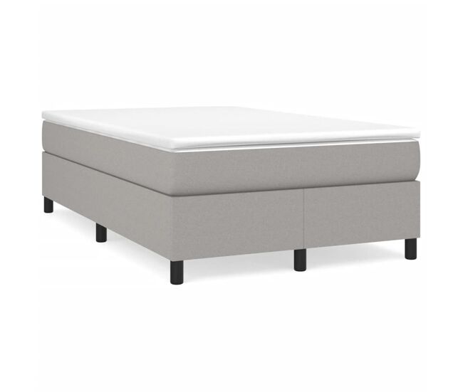 Cama box spring con colchón tela gris claro 120x200 cm