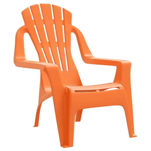 vidaXL Cadeiras de jardim infantis 2 pcs PP aspeto de madeira laranja vidaXL Cadeiras de jardim infantis 2 pcs PP aspeto de madeira laranja
