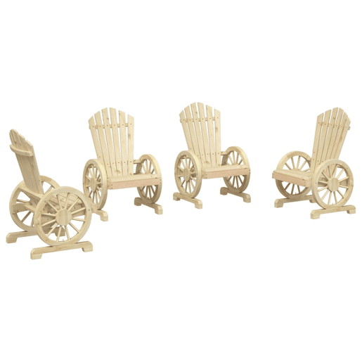vidaXL Cadeiras Adirondack para jardim 4 pcs madeira de abeto maciça vidaXL Cadeiras Adirondack para jardim 4 pcs madeira de abeto maciça