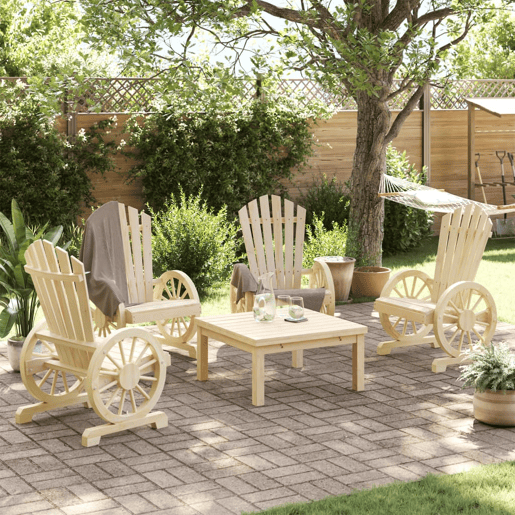 vidaXL Cadeiras Adirondack para jardim 4 pcs madeira de abeto maciça vidaXL Cadeiras Adirondack para jardim 4 pcs madeira de abeto maciça