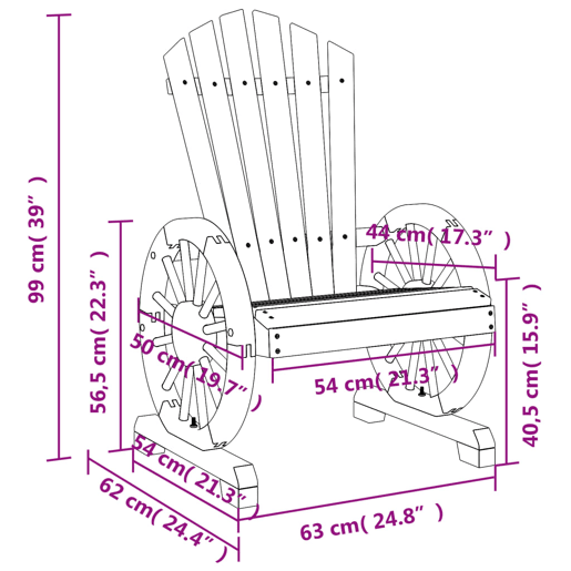 vidaXL Cadeiras Adirondack para jardim 4 pcs madeira de abeto maciça vidaXL Cadeiras Adirondack para jardim 4 pcs madeira de abeto maciça