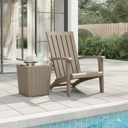 vidaXL Cadeira de jardim Adirondack polipropileno castanho-claro vidaXL Cadeira de jardim Adirondack polipropileno castanho-claro