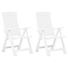 vidaXL Cadeiras de jardim reclináveis 2 pcs plástico branco