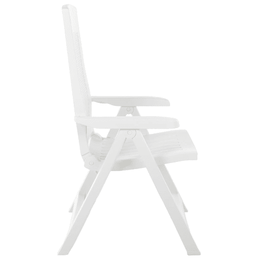 vidaXL Cadeiras de jardim reclináveis 2 pcs plástico branco vidaXL Cadeiras de jardim reclináveis 2 pcs plástico branco