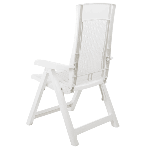 vidaXL Cadeiras de jardim reclináveis 2 pcs plástico branco vidaXL Cadeiras de jardim reclináveis 2 pcs plástico branco