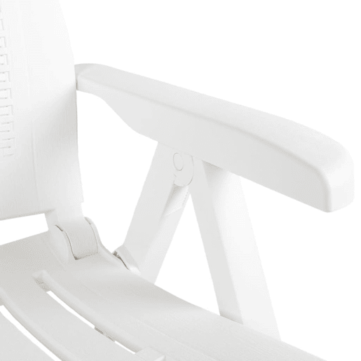 vidaXL Cadeiras de jardim reclináveis 2 pcs plástico branco vidaXL Cadeiras de jardim reclináveis 2 pcs plástico branco