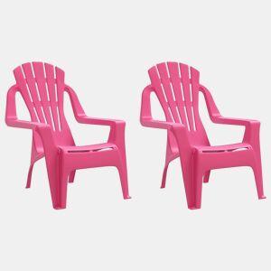 vidaXL Cadeiras de jardim infantis 2 pcs PP aspeto de madeira rosa