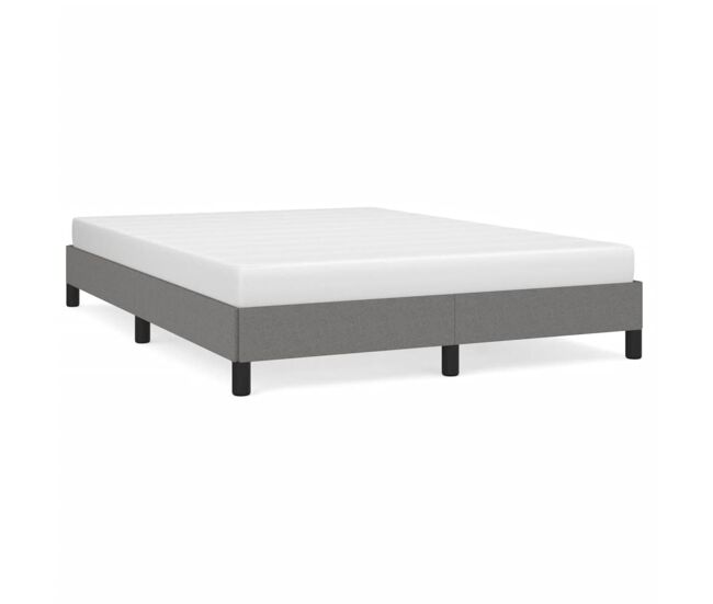 Estructura de cama de tela gris oscuro 140x190 cm
