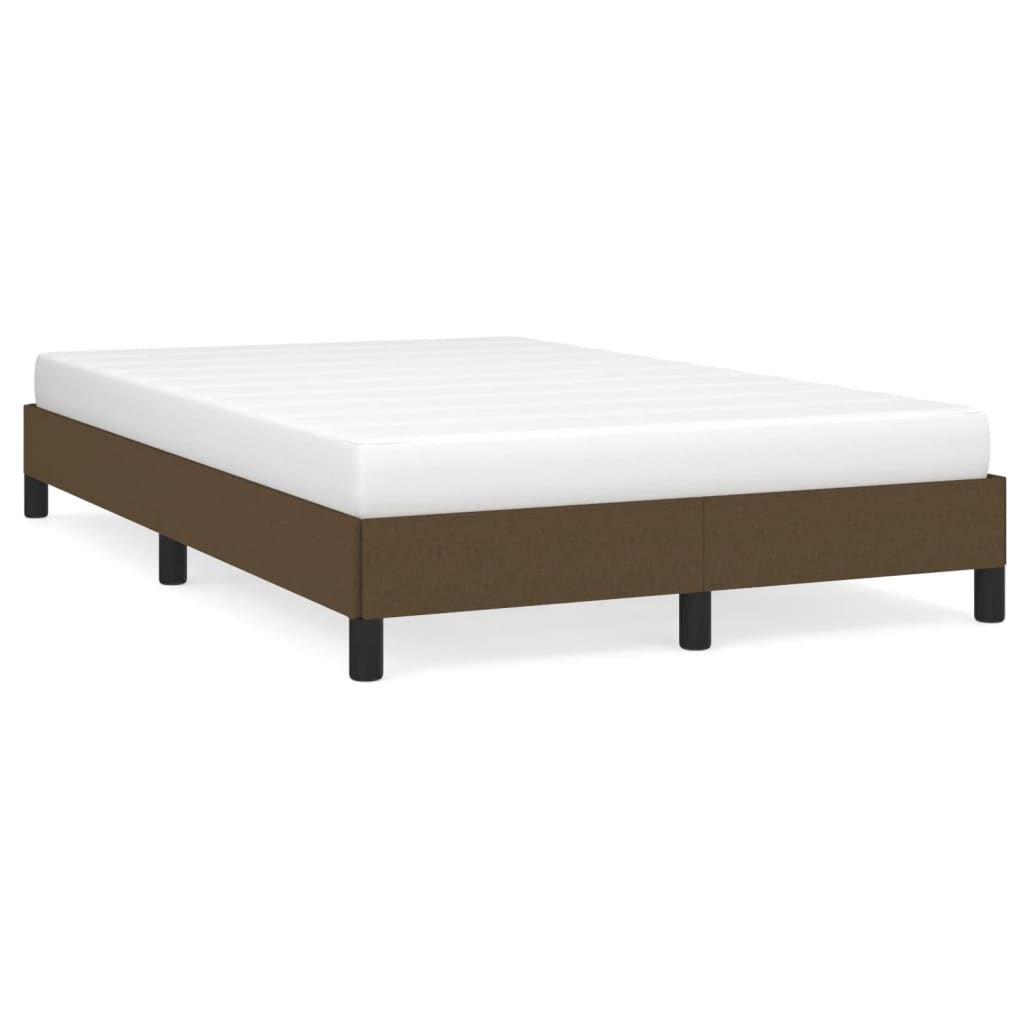 Estructura de cama de tela marrón oscuro 120x200 cm