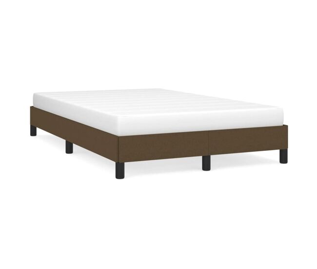 Estructura de cama de tela marrón oscuro 120x200 cm