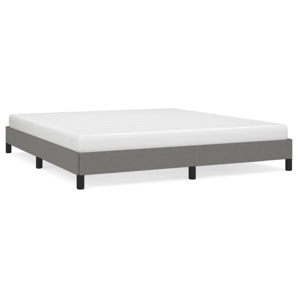 Estructura de cama de tela gris oscuro 160x200 cm