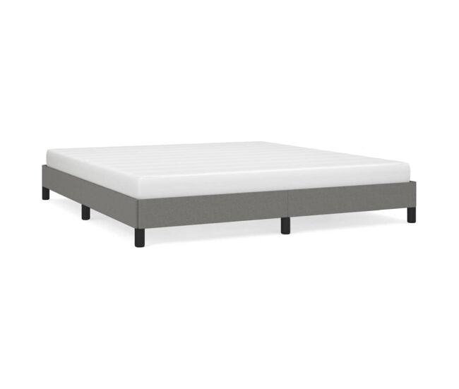 Estructura de cama de tela gris oscuro 160x200 cm