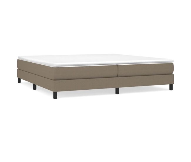Cama box spring con colchón tela gris taupe 200x200 cm