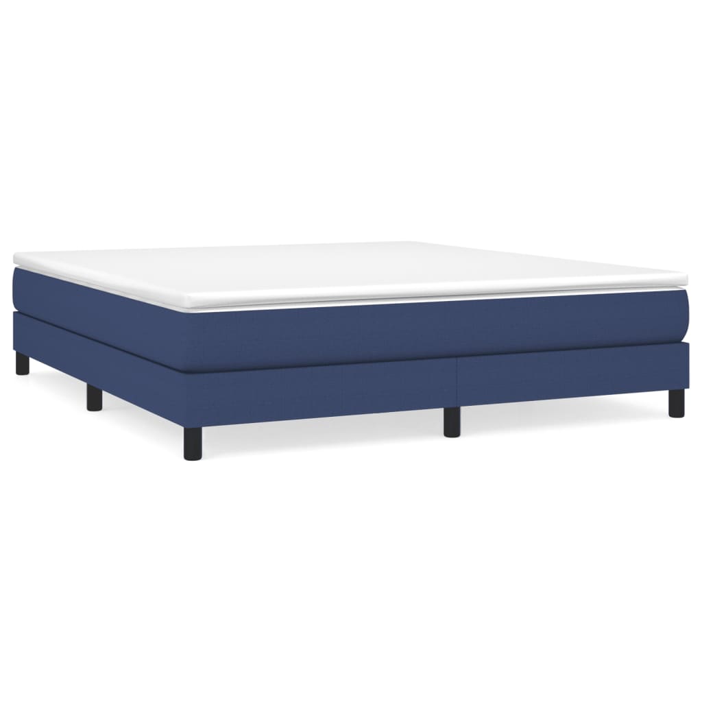 cama box spring con colchon tela azul 180x200 cm