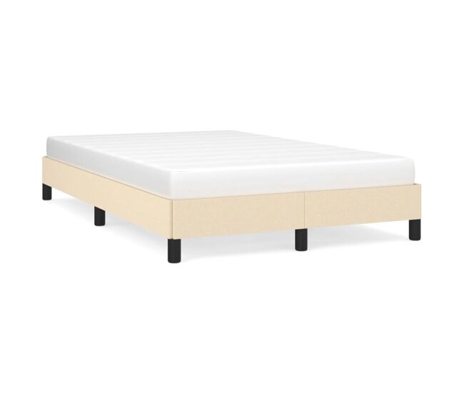 Estructura de cama de tela color crema 120x200 cm