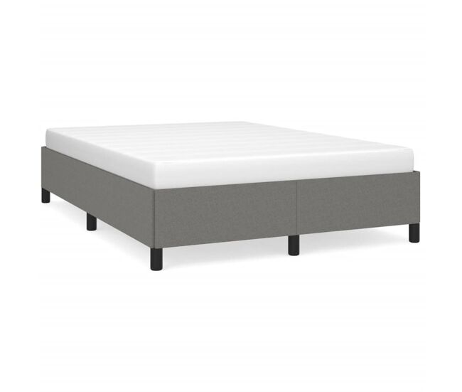 Estructura de cama de tela gris oscuro 140x190 cm