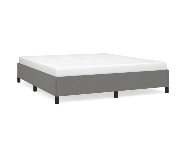 Estructura de cama de tela gris oscuro 160x200 cm