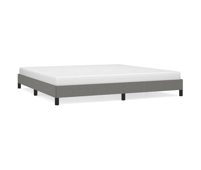 Estructura de cama tela gris oscuro 200x200 cm