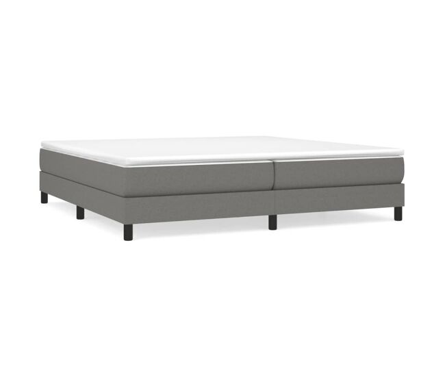 Cama box spring con colchón tela gris oscuro 200x200 cm