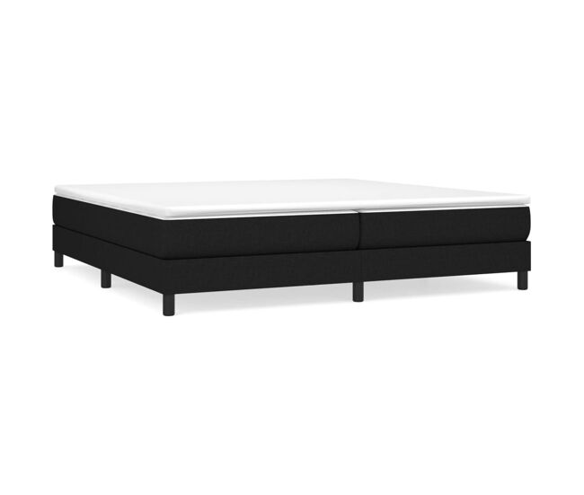 Cama box spring con colchón tela negro 200x200 cm