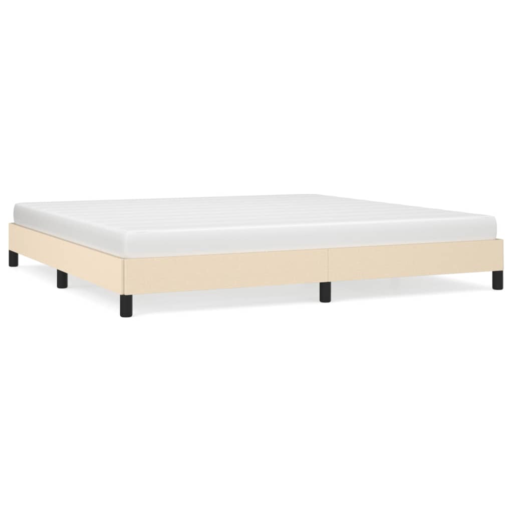 Estructura de cama de tela color crema 200x200 cm
