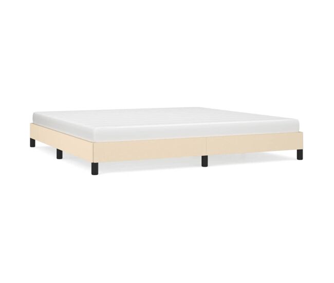 Estructura de cama de tela color crema 200x200 cm