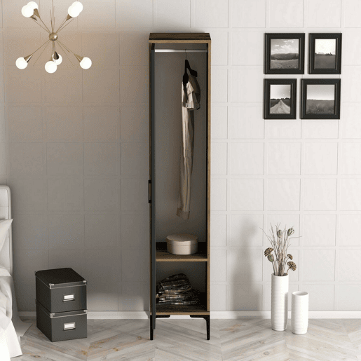 Armário multiuso com 1 porta efeito madeira Armário multiuso com 1 porta efeito madeira