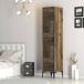 Armário multiuso com 1 porta efeito madeira Armário multiuso com 1 porta efeito madeira Negro/ Madera
