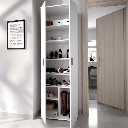 Armário multiuso com 2 portas com efeito madeira Armário multiuso com 2 portas com efeito madeira