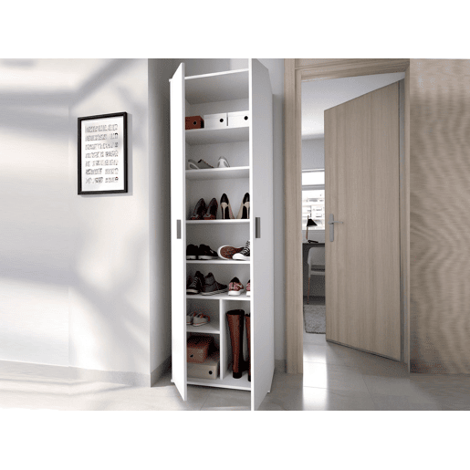 Armário multiuso com 2 portas com efeito madeira Armário multiuso com 2 portas com efeito madeira