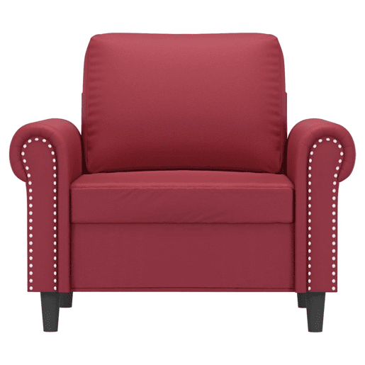 vidaXL Poltrona 60 cm couro artificial vermelho tinto vidaXL Poltrona 60 cm couro artificial vermelho tinto