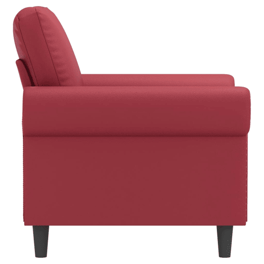 vidaXL Poltrona 60 cm couro artificial vermelho tinto vidaXL Poltrona 60 cm couro artificial vermelho tinto